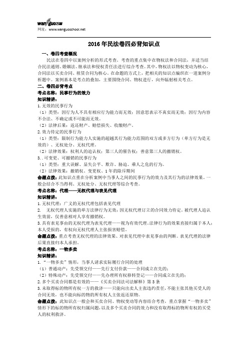 2016年民法卷四必背知识点