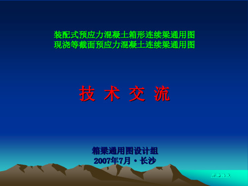 交通部小箱梁通用图技术交流