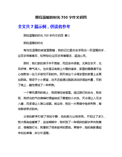 那段温暖的时光700字作文初四