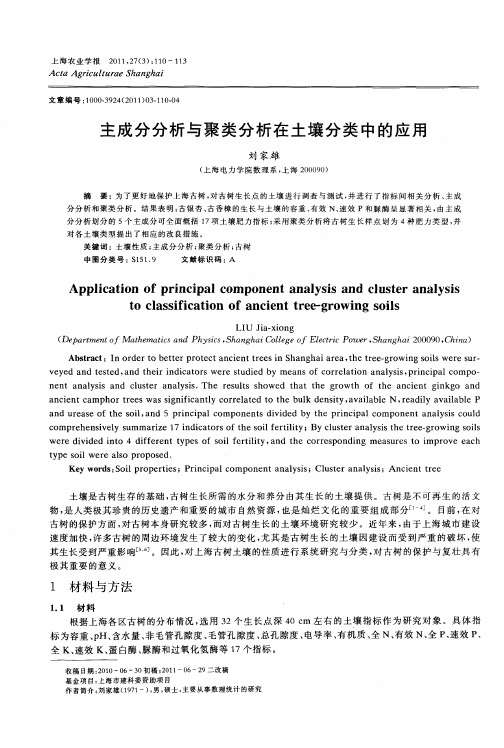 主成分分析与聚类分析在土壤分类中的应用