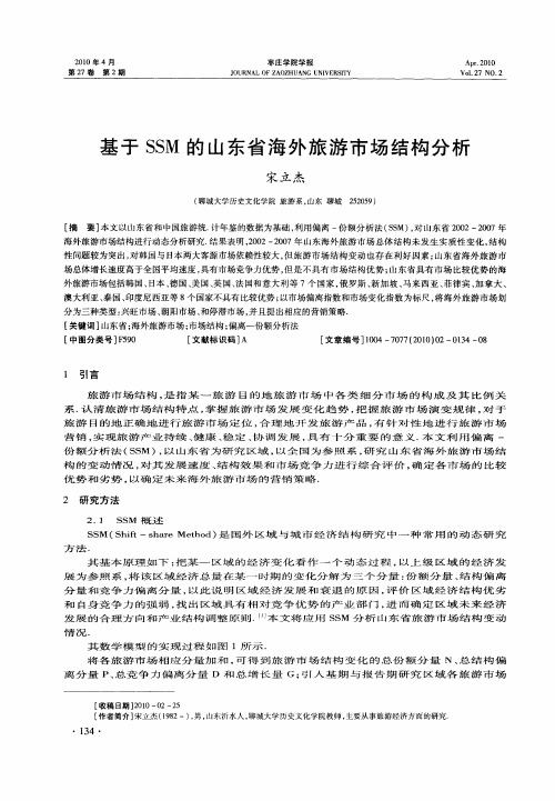 基于SSM的山东省海外旅游市场结构分析