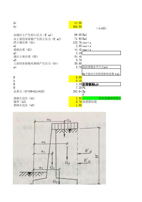 挡土墙计算(加防滑条)