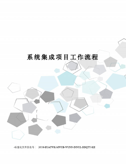 系统集成项目工作流程