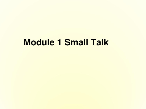 高中英语 Module1《Small Talk》introduction,reading and voca课件3 外研版选修6