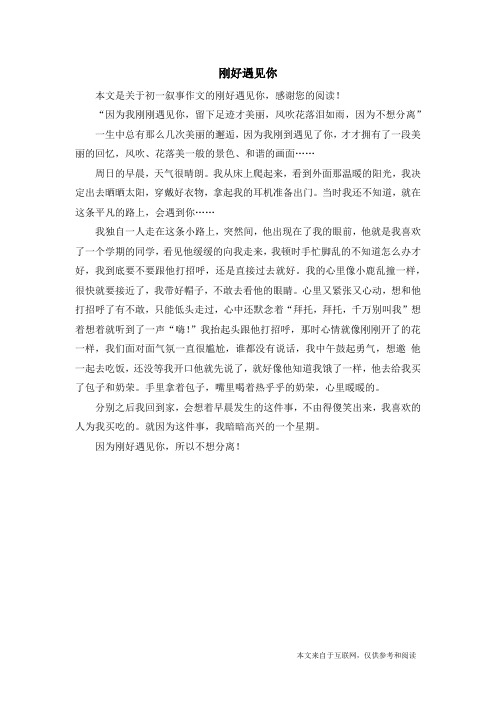 刚好遇见你_初一叙事作文