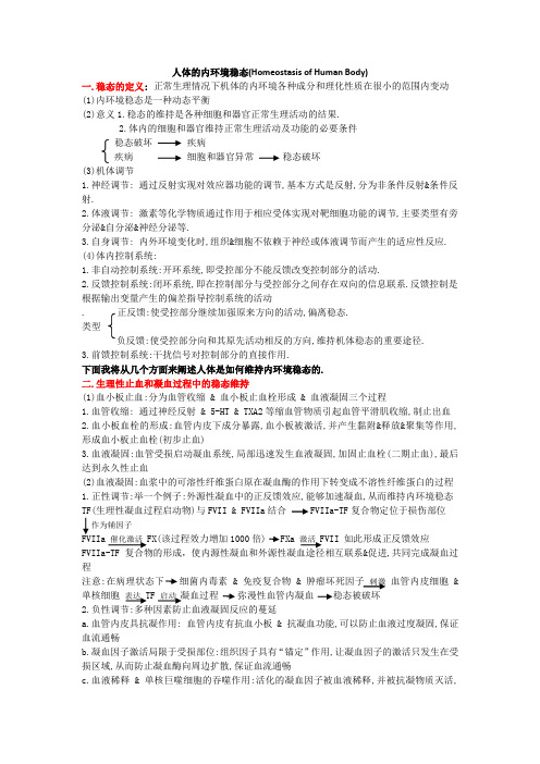 人体的内环境稳态