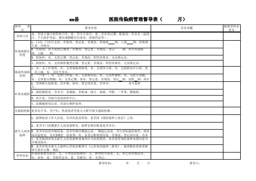 医院传染病自用督导表
