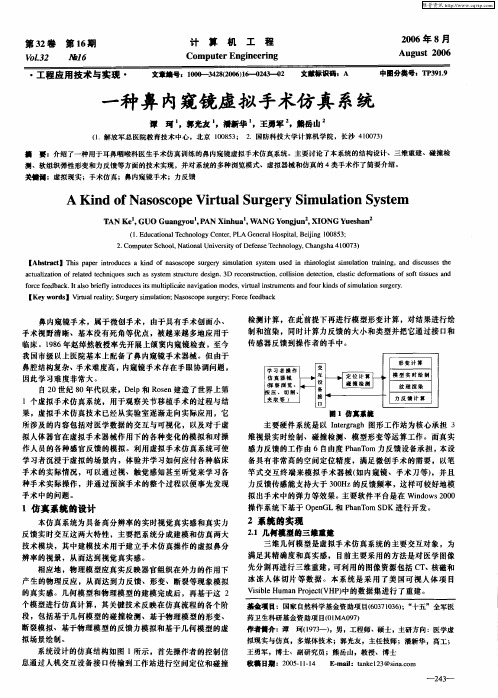 一种鼻内窥镜虚拟手术仿真系统