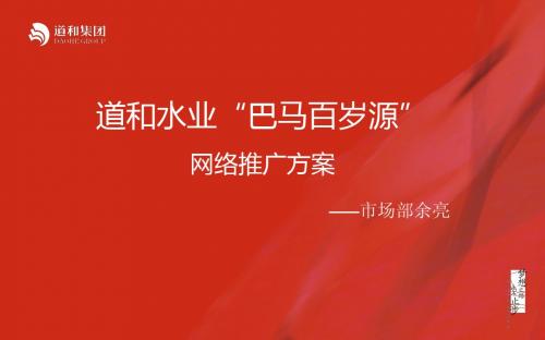 道和水业-巴马百岁源-网络推广方案
