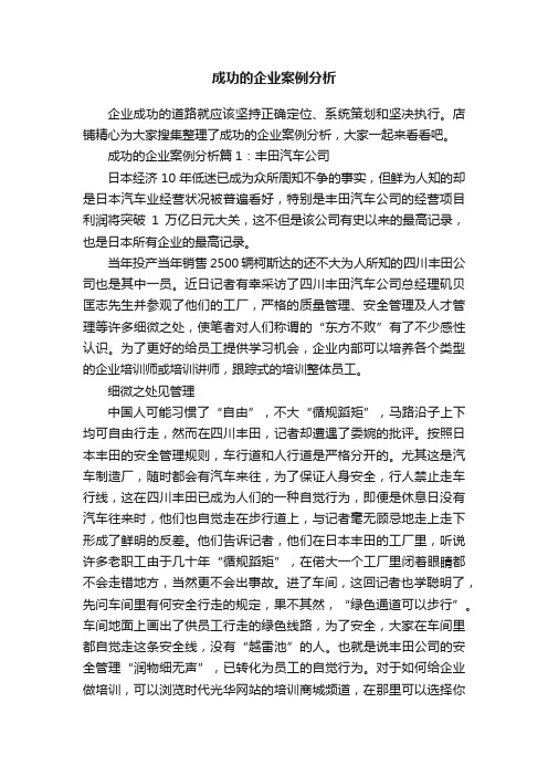 成功的企业案例分析