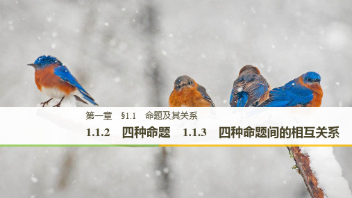 人教新课标版数学高二课件   四种命题_四种命题间的相互关系