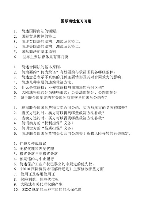 国际商法练习题2013