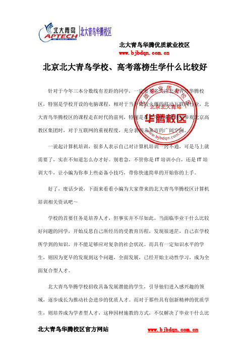 北京北大青鸟学校、高考落榜生学什么比较好