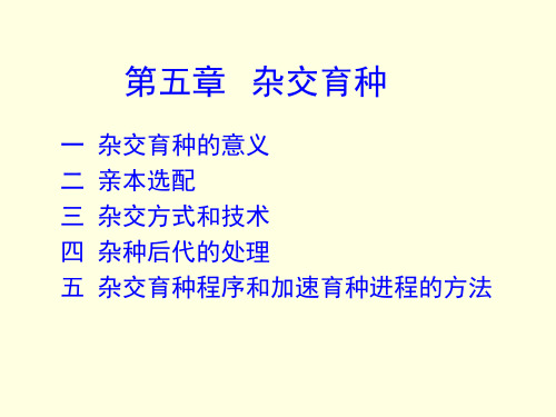 第五章   杂交育种