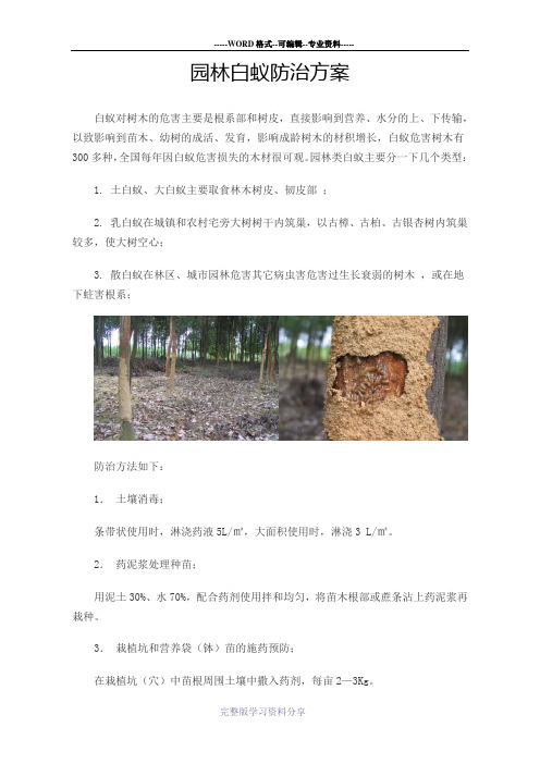 园林白蚁防治方案