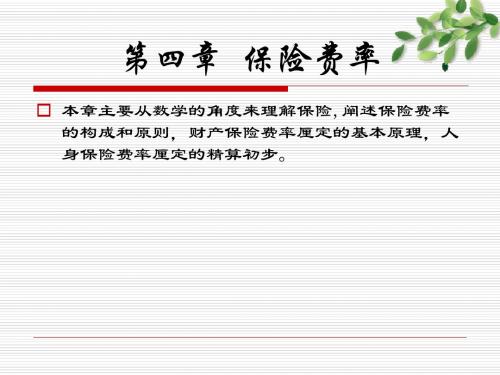 浙江工商大学保险学曹前进老师全套课件之四