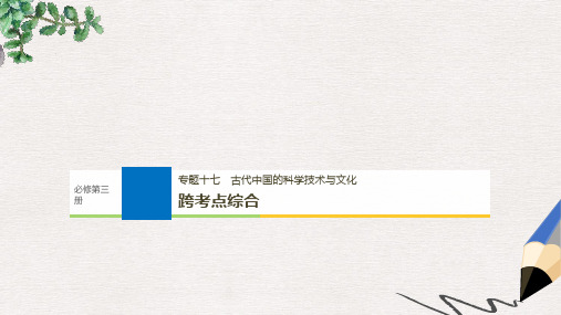 高考历史一轮总复习专题十七古代中国的科学技术与文化跨考点综合课件