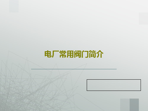 电厂常用阀门简介共32页文档
