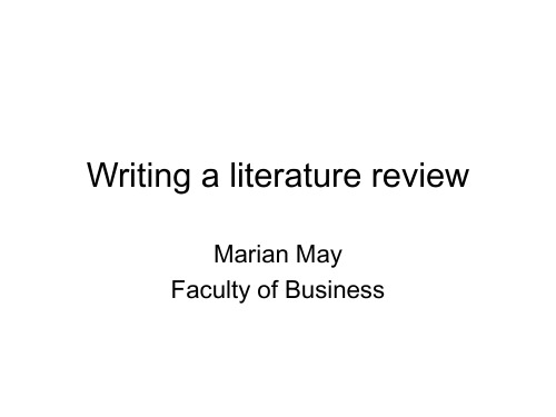 Writingaliteraturereview怎样写文献综述英文 ppt课件