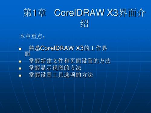 第1章 CorelDRAW X3界面介绍