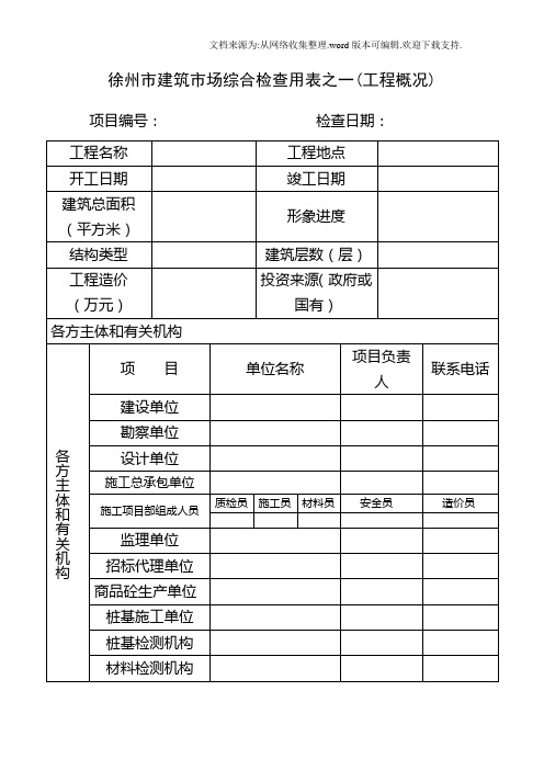建筑市场检查表