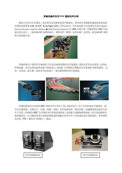 罗森伯格汽车用POF塑料光纤介绍