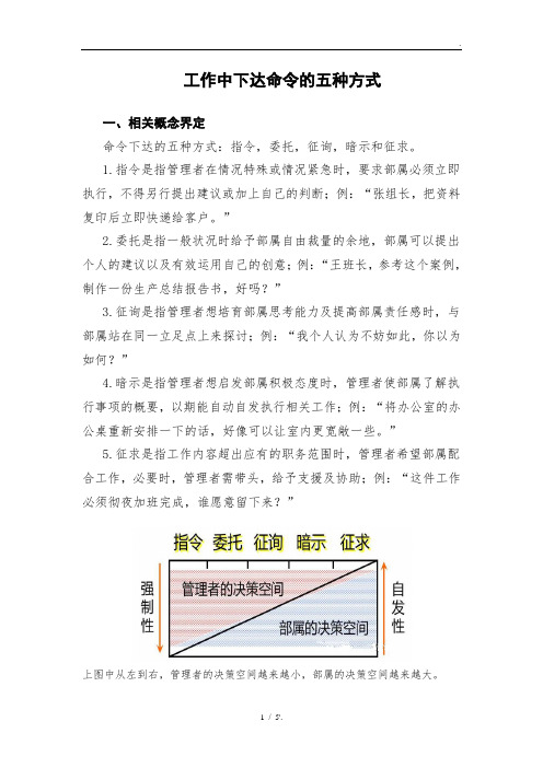 工作中下达命令的五种方式