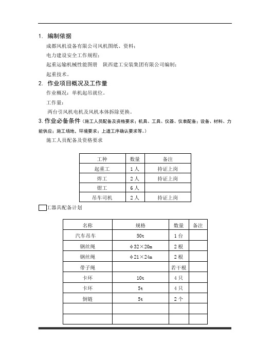引风机吊装方案