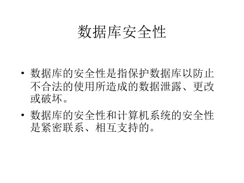 数据库安全性培训课件