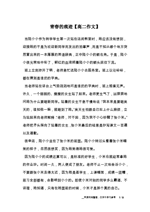 青春的痕迹【高二作文】