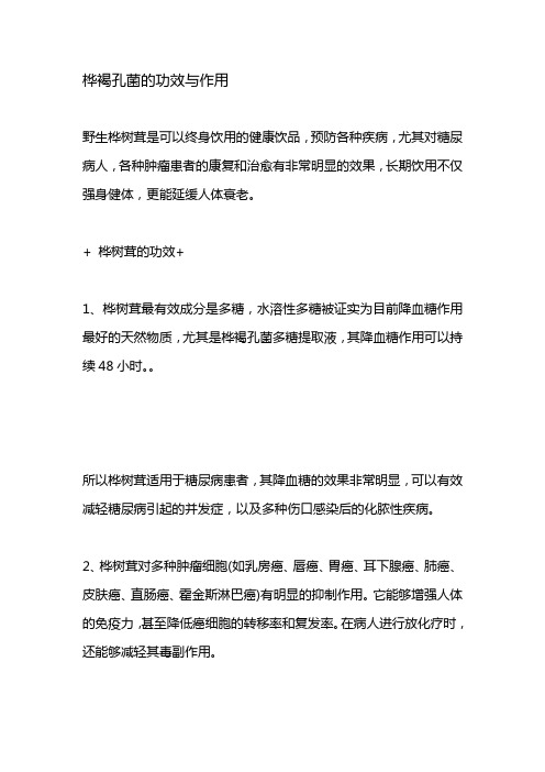 桦褐孔菌的功效与作用