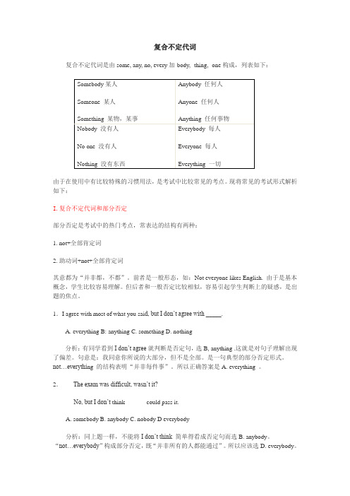 Grammar---复合不定代词