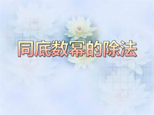 《同底数幂的除法》精品 课件 