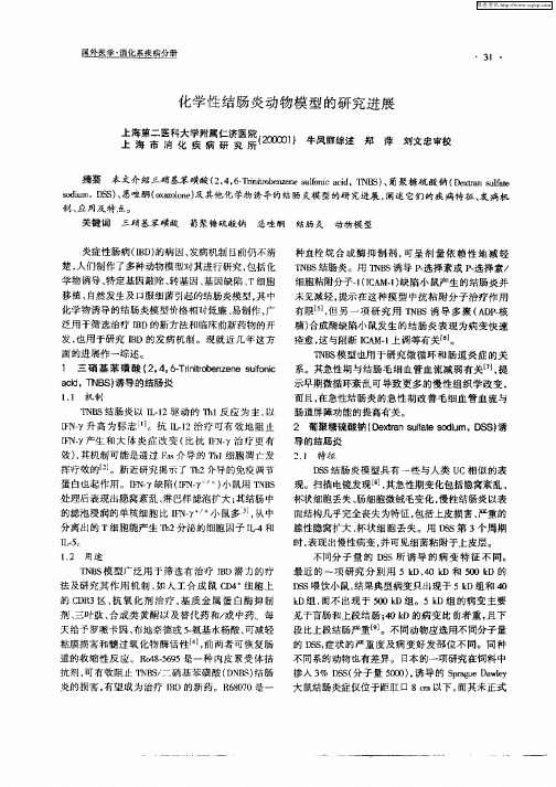 化学性结肠炎动物模型的研究进展