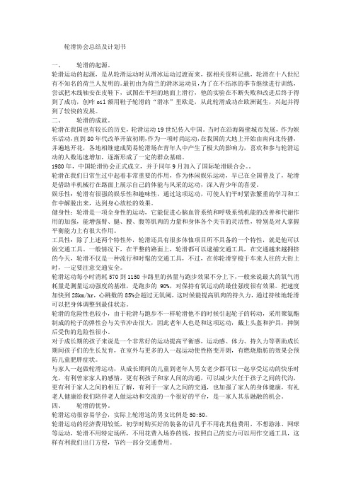 轮滑协会总结及计划