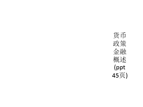 货币政策金融概述(ppt 45页)