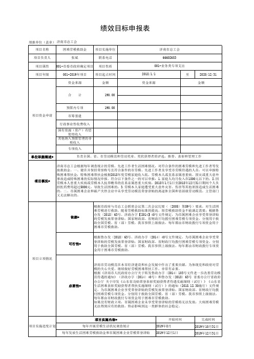 绩效目标申报表