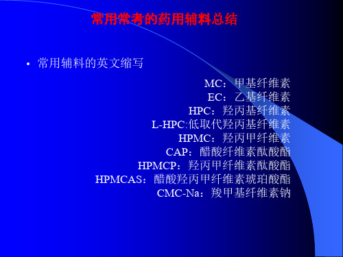 药用辅料总结