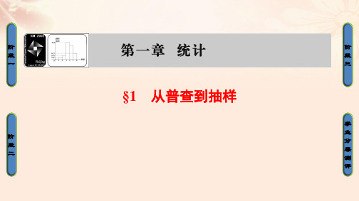 高中数学第1章统计1从普查到抽样课件北师大版必修3