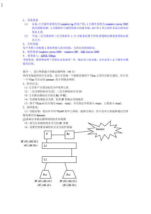 计算机网络管理员-高级技师实操题1