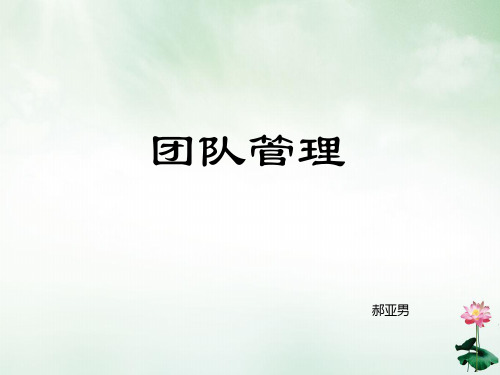 团队管理培训课件(PPT33页)