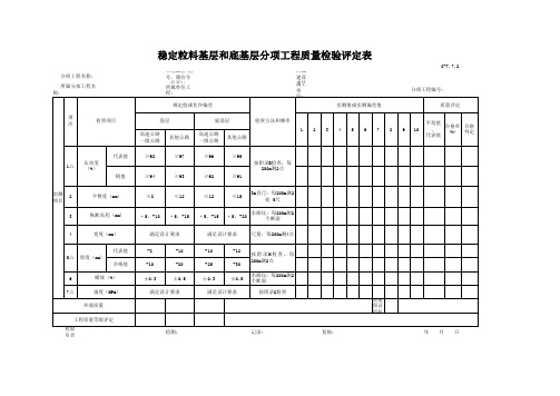 C-7.7.2  稳定粒料基层和底基层分项工程质量检验评定表