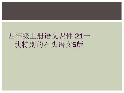 四年级上册语文课件 21一块特别的石头语文S版 