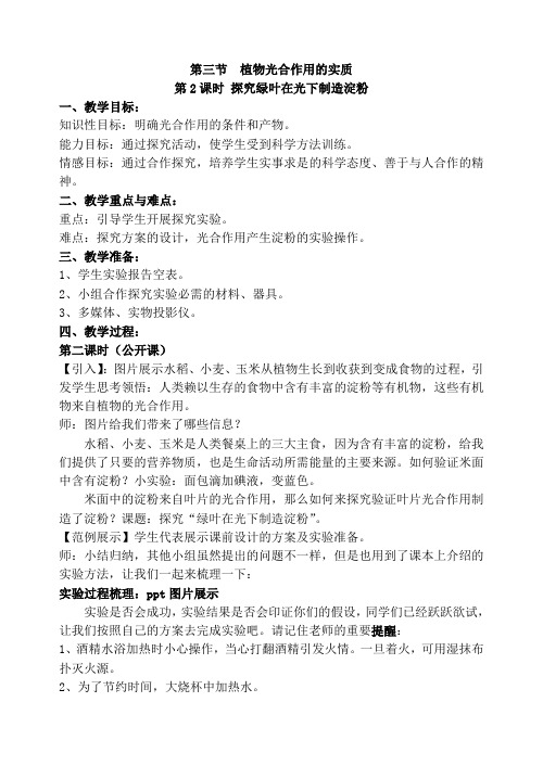 植物光合作用的实质