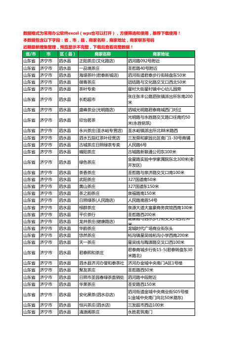 新版山东省济宁市泗水县茶庄工商企业公司名录名单黄页大全74家