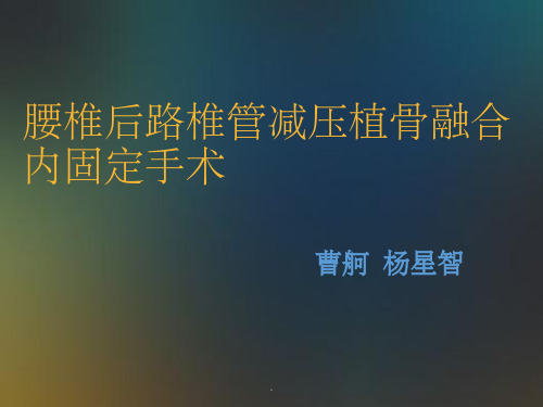腰椎融合手术PPT课件