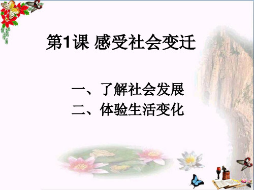 苏人版道德与法治九年级上册 第一课 感受社会变迁 课件(共18张PPT)