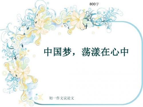 初一作文议论文《中国梦,荡漾在心中》800字(共9页PPT)