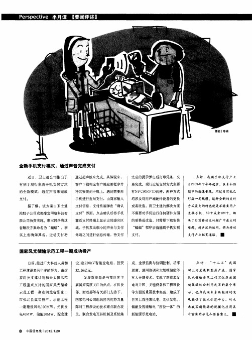 国家风光储输示范工程一期成功投产