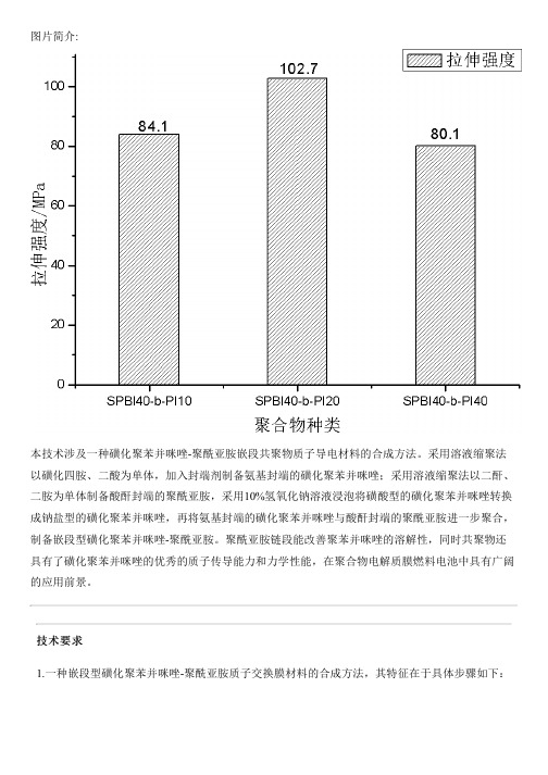 磺化聚苯并咪唑-聚酰亚胺嵌段共聚物质子交换膜材料的合成方法与相关技术